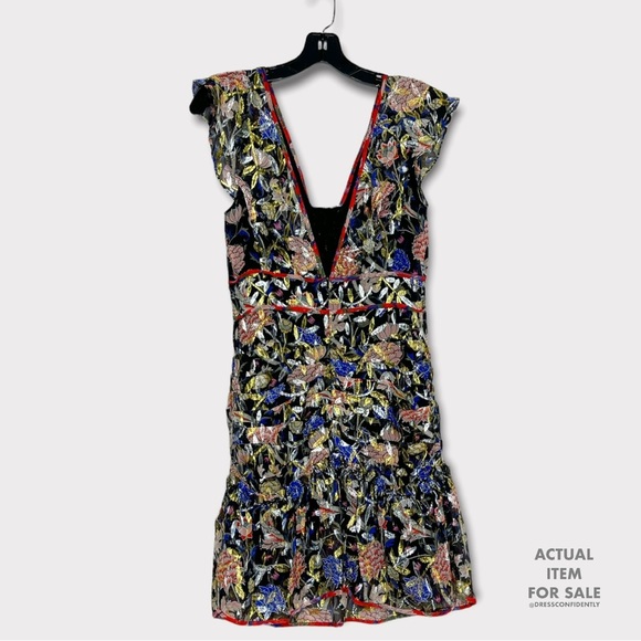 BA&SH Jade Floral Metallic Mini Dress - Picture 6 of 7